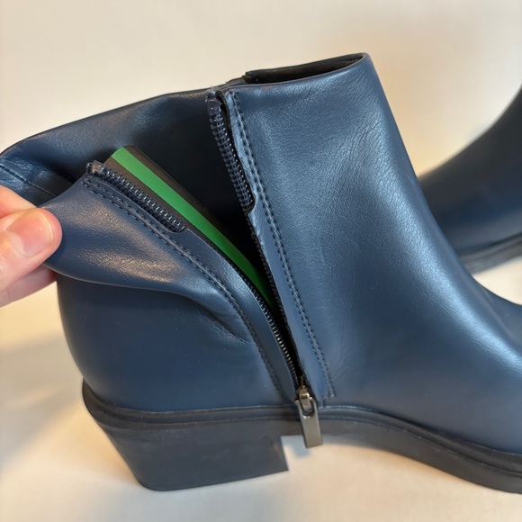 Franco Sarto  womens Forta Blue faux leather square wester moto ankle boots 8.5 - Picture 10 of 11